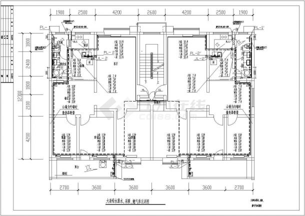 某地六层普通住宅楼水暖施工设计图纸-图二