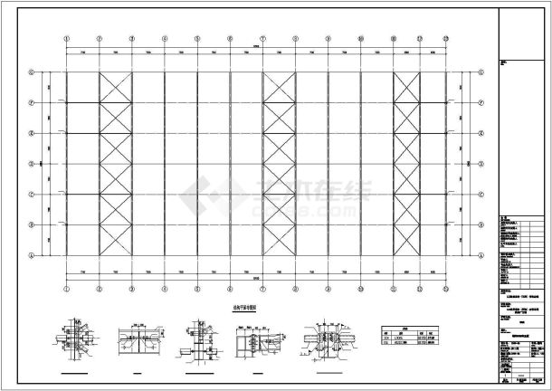 单层门式刚架和二层钢结构厂房车间结构施工图-图二
