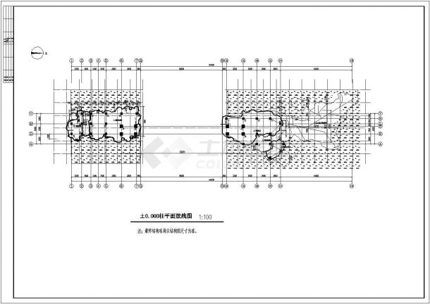 某精致造型生态大门建筑施工CAD参考图-图二