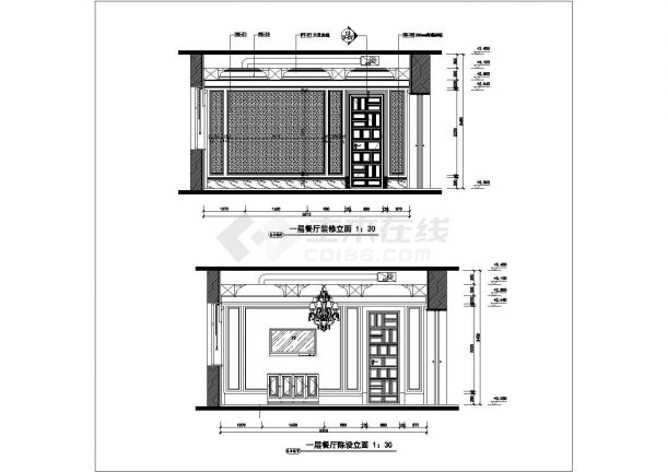 【北京】豪华欧式风格两层别墅室内装修施工图（附SU细部表现）-图二