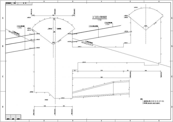 长沙市某电站厂房系统锚索结构CAD布置图_图1