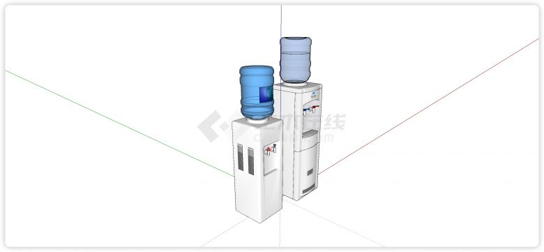自动饮水机办公用品器材su模型-图二