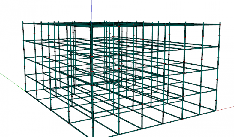 网格盒式工业设备钢架su模型-图二