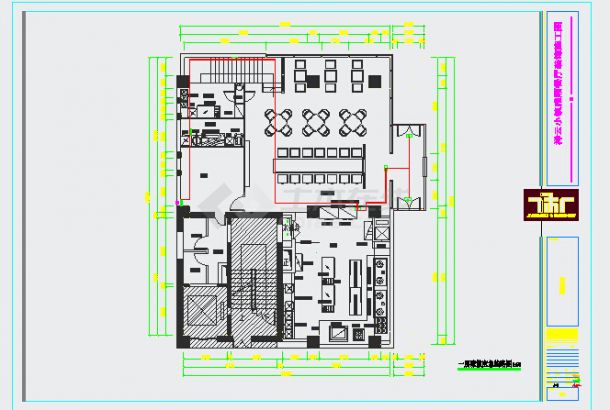 某中餐厅强弱电装修设计CAD图纸-图二