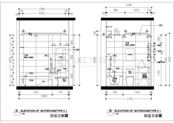 【上海】SOHO风格54平一居室室内设计装修施工图-图二