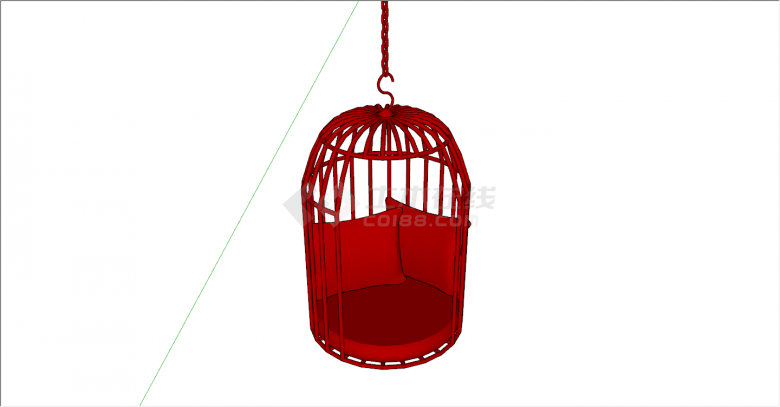 金属鸟笼形艺术吊椅 (29)su模型-图二