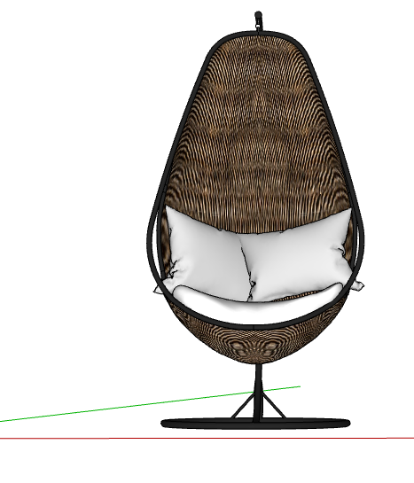 藤椅现代舒适褐色吊椅 su模型-图一
