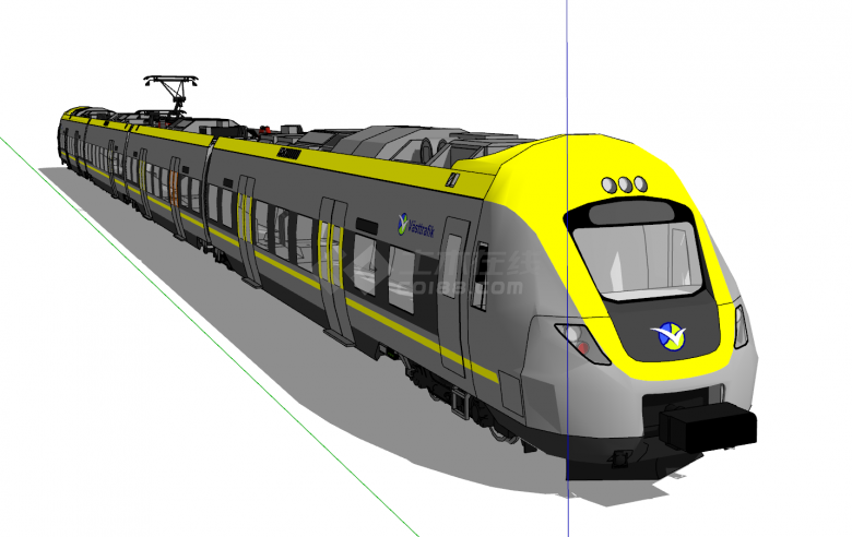 现代黄色涂装地铁su模型-图二