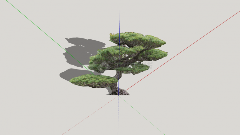 现代茂盛绿色造型树su模型-图二