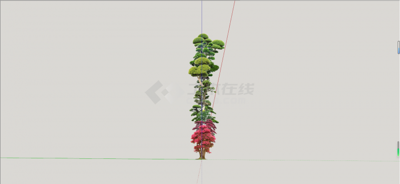 新中式庭院树景观树组合su模型-图一