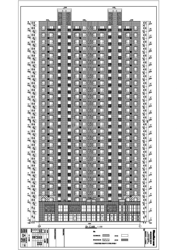 【安徽】西湖30层高层住宅建筑施工图，含效果图-图二