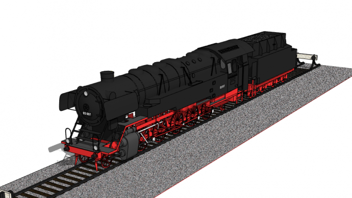 黑色霸气现代中式火车厢su模型_图1