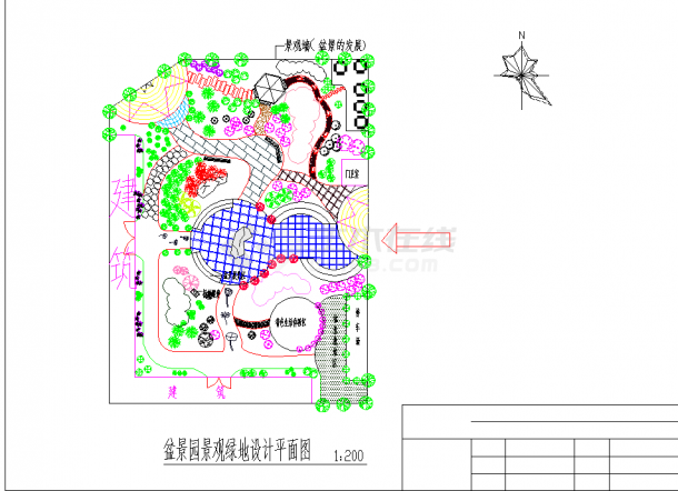 【四川】某盆景园景观绿地设计施工图-图一