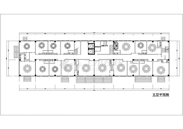 某地五层海鲜酒店室内设计平面布置图-图一