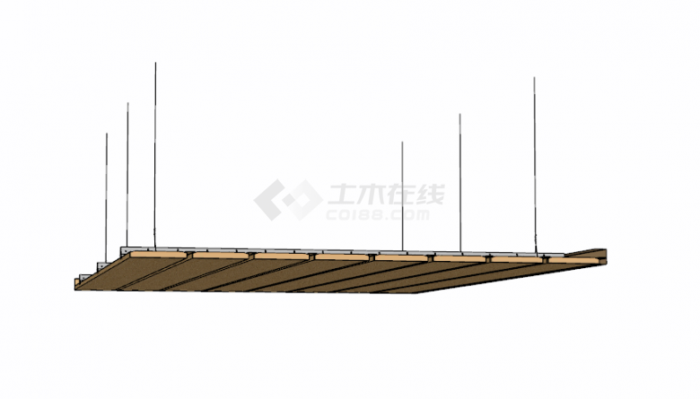 家庭天花板简约吊顶灯su模型-图一