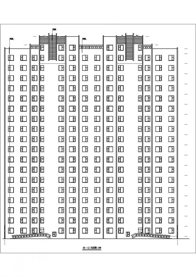 高层居住建筑方案设计图，含平立剖_图1