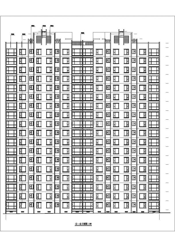 高层居住建筑方案设计图，含平立剖-图二