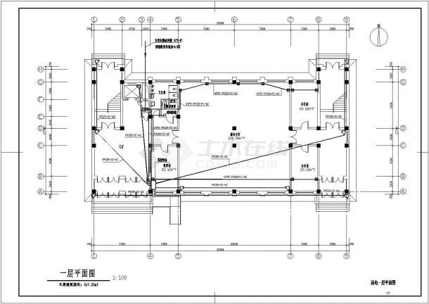 某商务中心办公楼电气图纸全套-图一