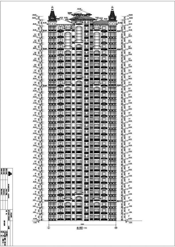 某地33层单元塔式住宅楼建筑施工图-图二