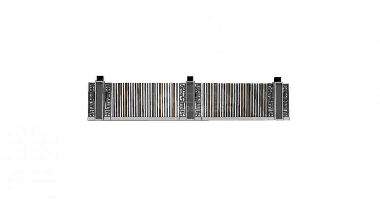 新中式连体别墅围墙su模型-图二