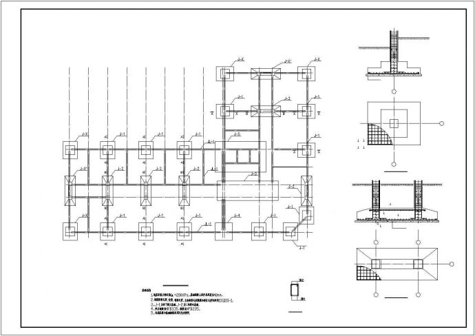 某6层框架结构宾馆结构设计施工图纸_图1