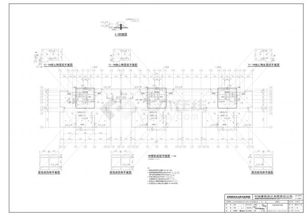 安置房4栋楼机房层平面图CAD-图一