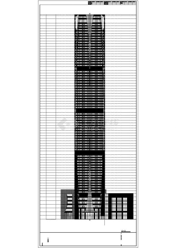 超高层框架结构办公楼建筑施工图-图二