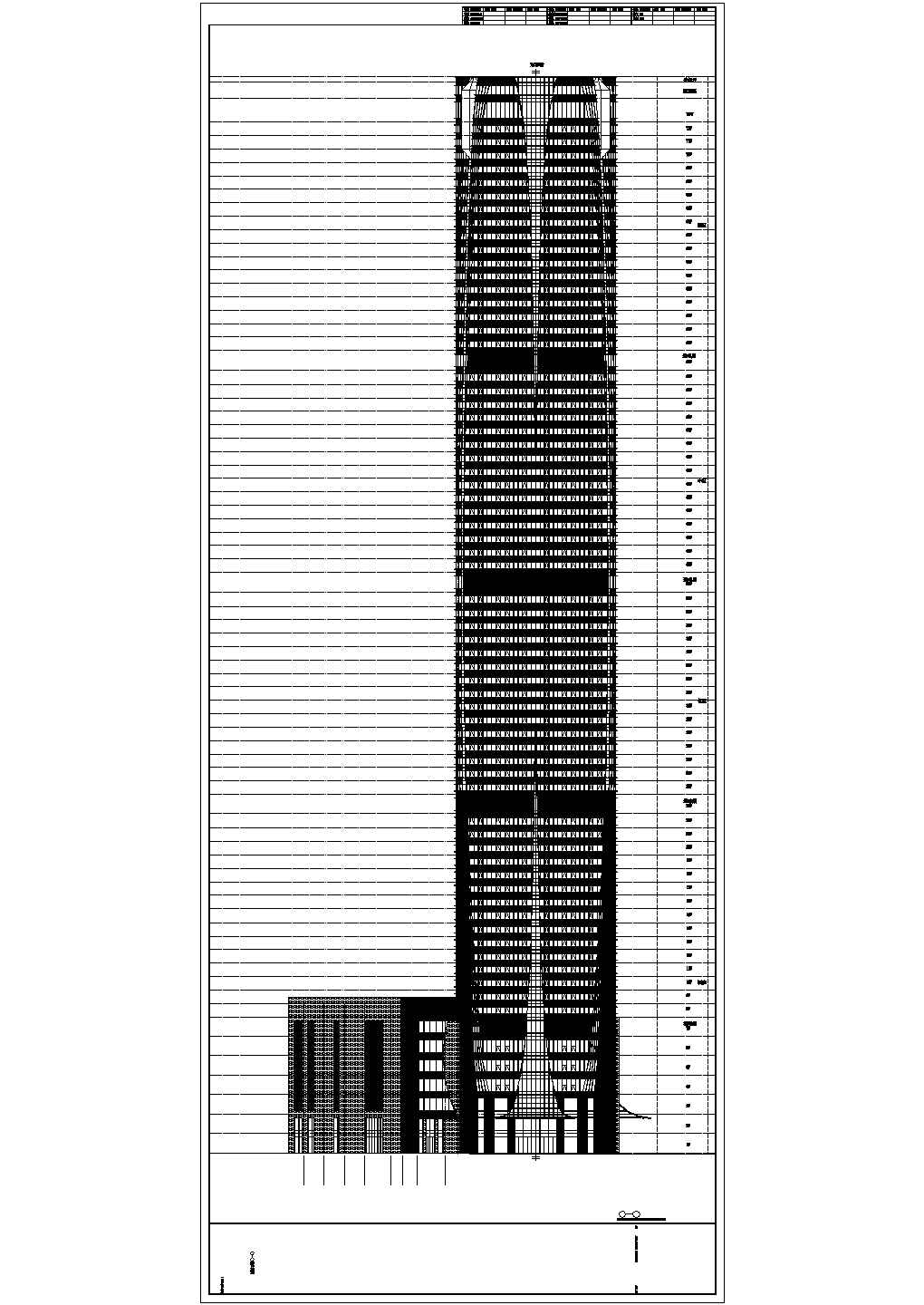 超高层框架结构办公楼建筑施工图