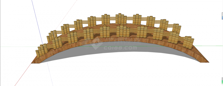 抛物线梁式木拱桥su模型-图一