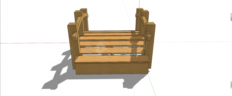 小型上承式抛物线木拱桥su模型-图二