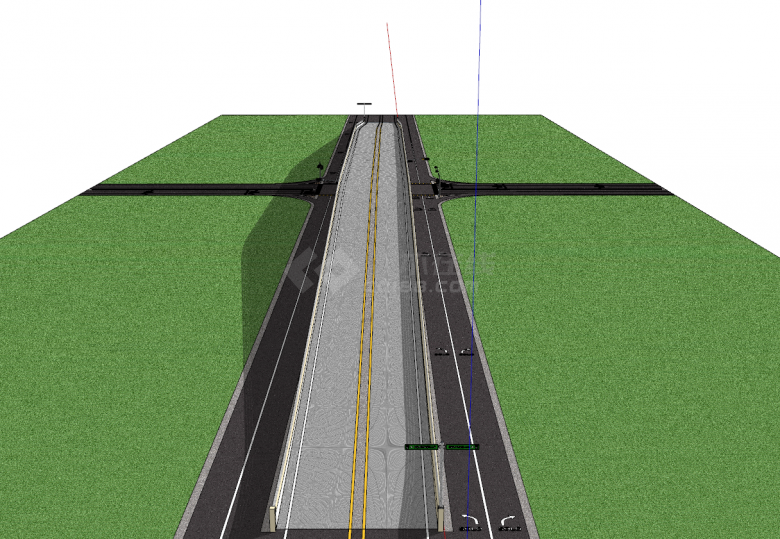 现代化城市建设道路立交桥su模型-图二