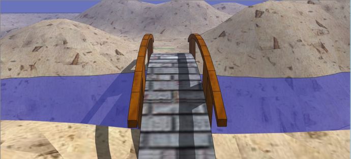 简单石砌溪边小型拱桥建筑su模型_图1