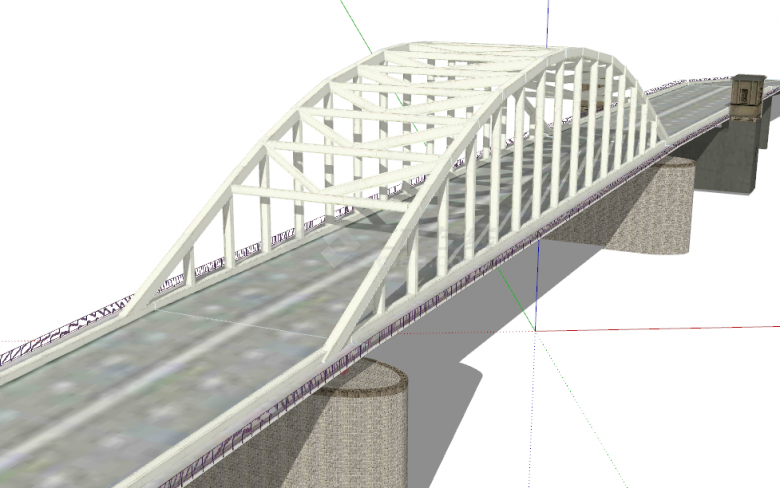 白色现代新颖铁路桥su模型-图一