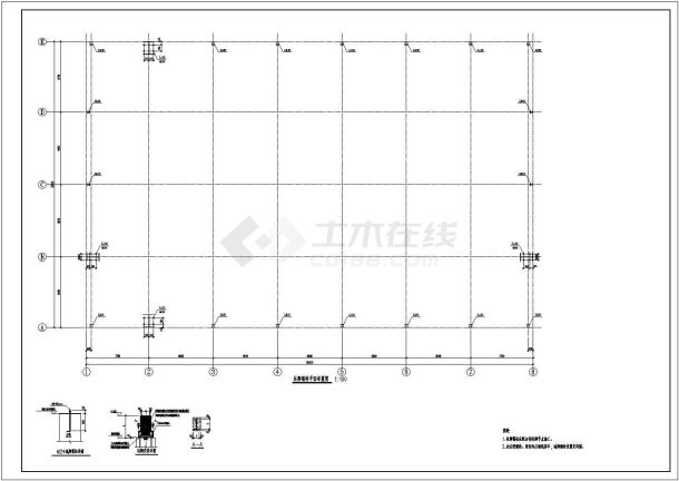 35米跨门式刚架结构车间全套结构图-图二