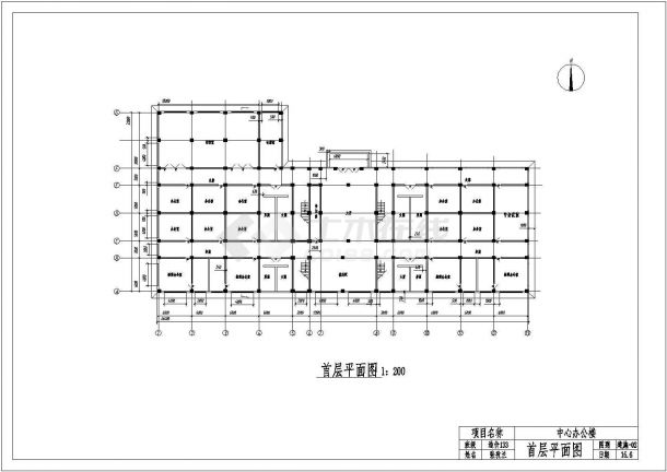 【青岛】3层框架办公楼建筑设计图（课程设计）-图一
