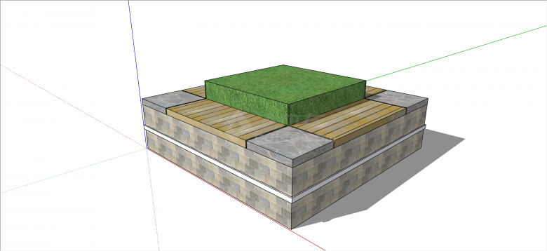 现代大理石方形树池su模型-图二