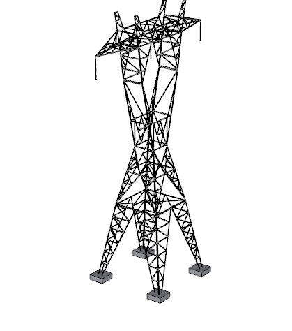 银色新颖电力线铁塔su模型-图二