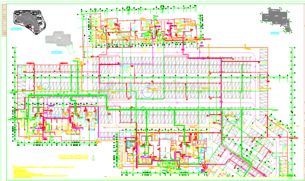 福州市某居住组团大型地下室给排水消防施工图-图一