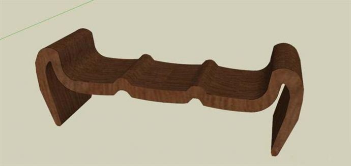 特色木条凳设计SU模型（不含施工图）_图1