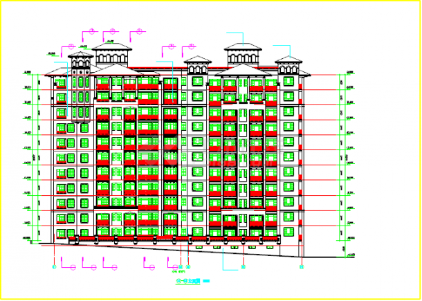 某地住宅区高层住宅楼建筑立面图(精)-图一