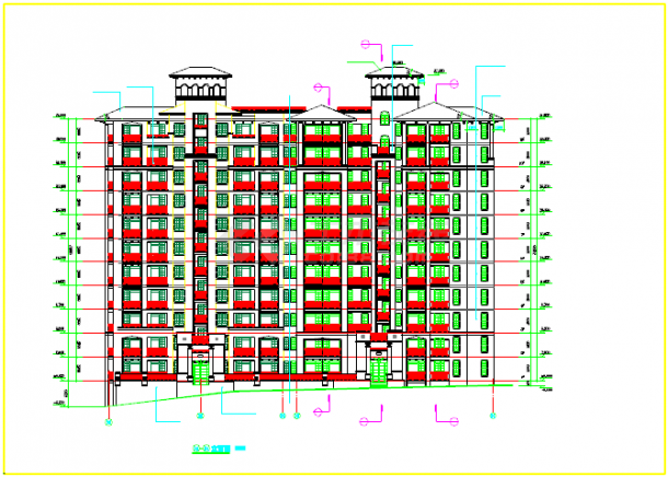 某地住宅区高层住宅楼建筑立面图(精)-图二