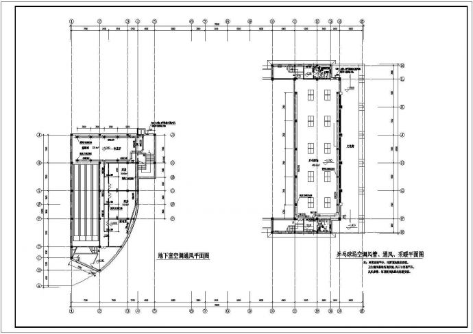 某三层办公楼空调采暖设计施工图纸_图1