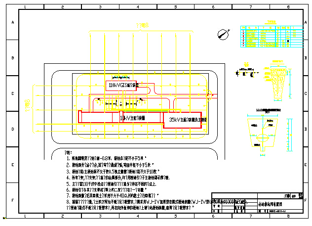 110kv变电站全站接地网设计图_图1