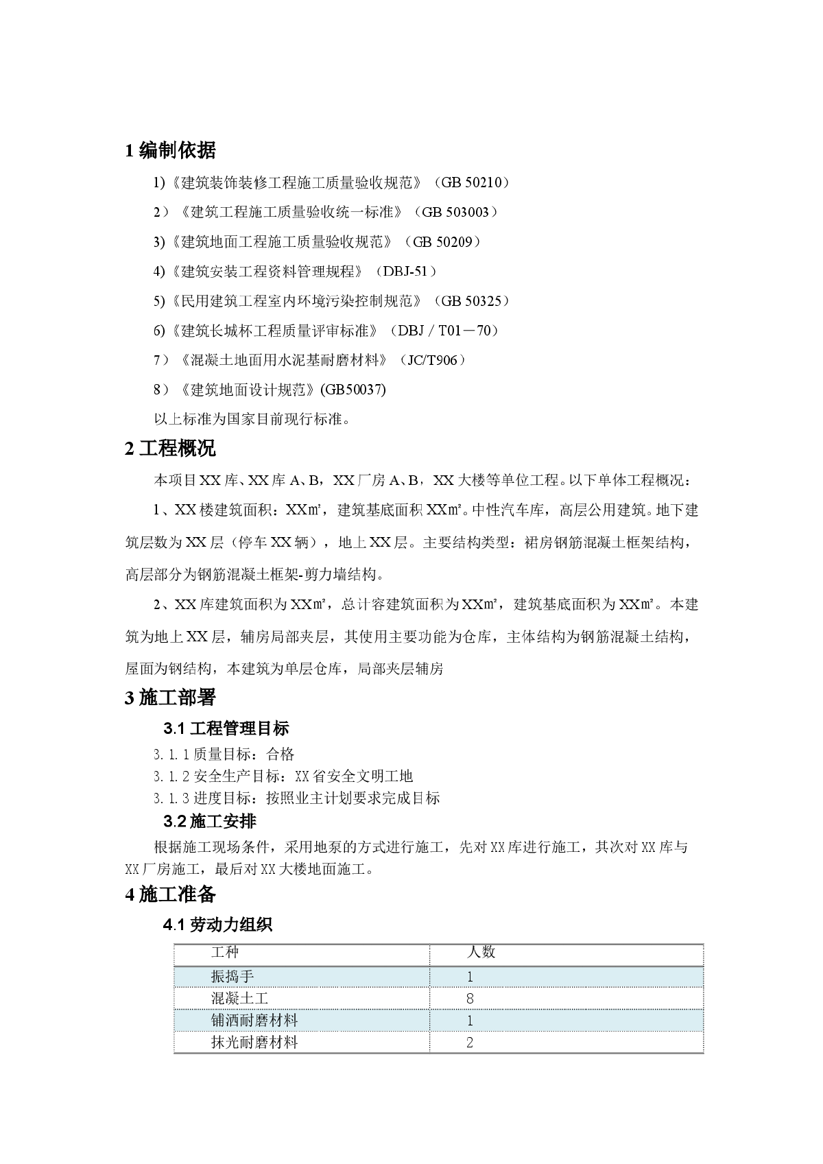 耐磨地面施工方案模板参考-图二