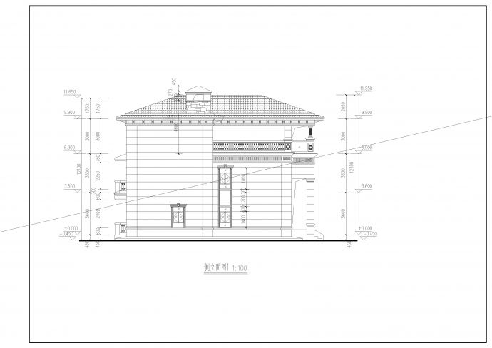 三层私人豪华别墅方案图，外墙石材墙面，坡屋面平屋面两套方案_图1