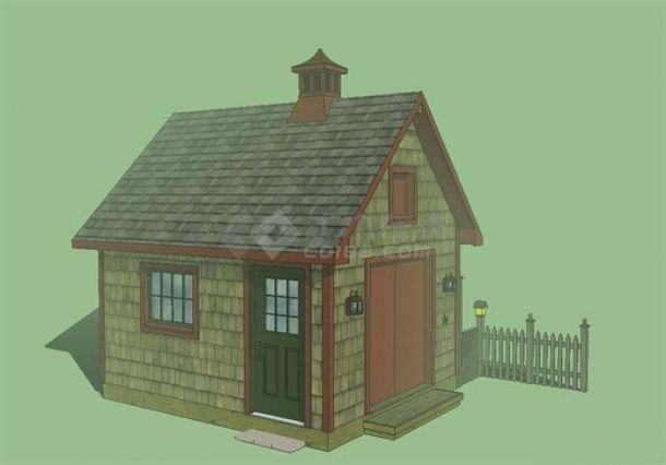 某单层欧式住宅建筑小屋设计SU模型（不含施工图）-图一