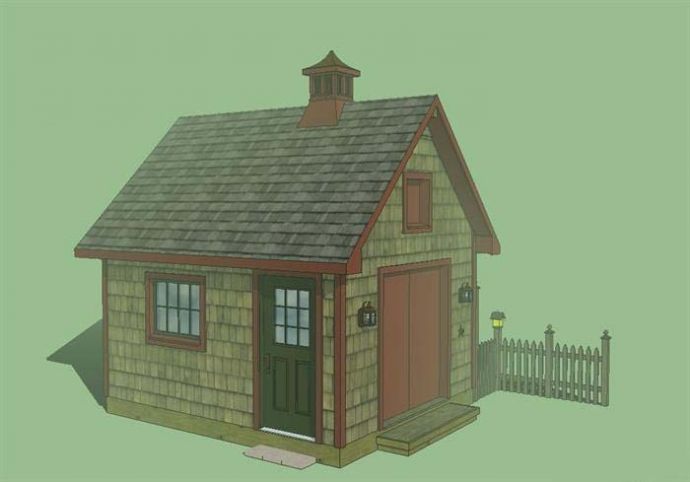 某单层欧式住宅建筑小屋设计SU模型（不含施工图）_图1