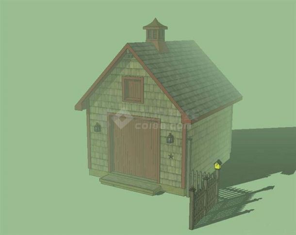 某单层欧式住宅建筑小屋设计SU模型（不含施工图）-图二