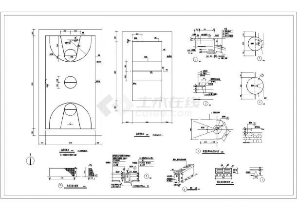 【无锡】某标准篮球场做法设计施工详图-图一