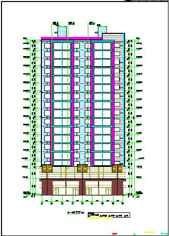 住宅楼建筑平立剖面图-图一